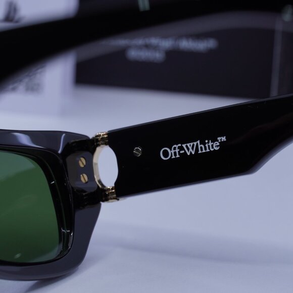 Off-White OERI124 FILLMORE 1055 Rectangle Sunglasses – Black/Green - Picture 10 of 12